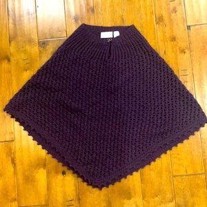 LIZ CLAIBORNE PURPLE CROCHET SHAW
